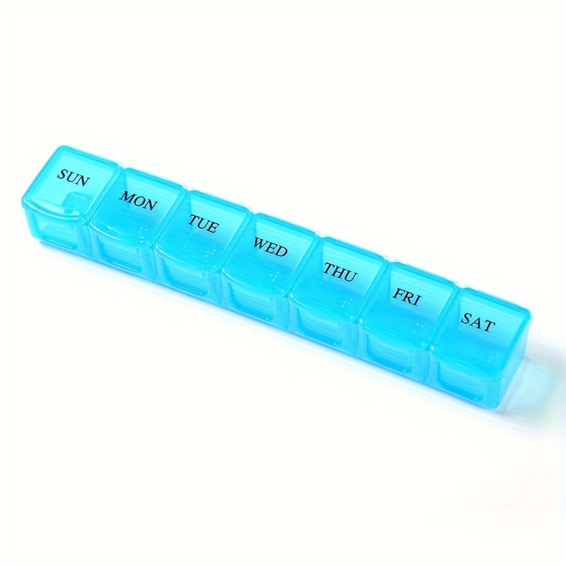 Seven Compartment Transparent Pill Box, Portable Design