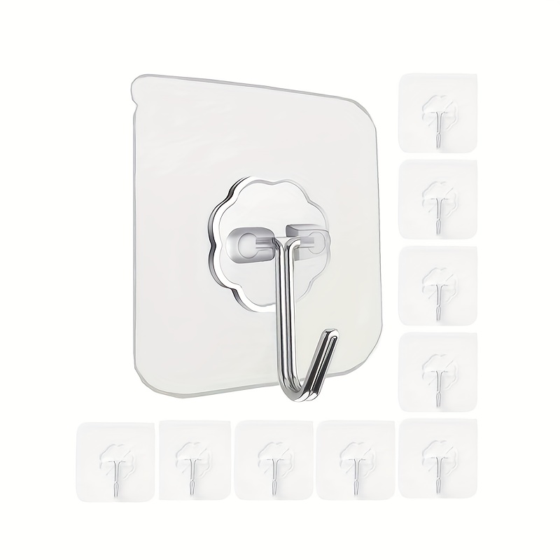 5pcs Acrylic Wall Hooks-Heavy Duty, Waterproof, Adhesive Hooks For Hanging  Towels, Coats And More, Wall Decor