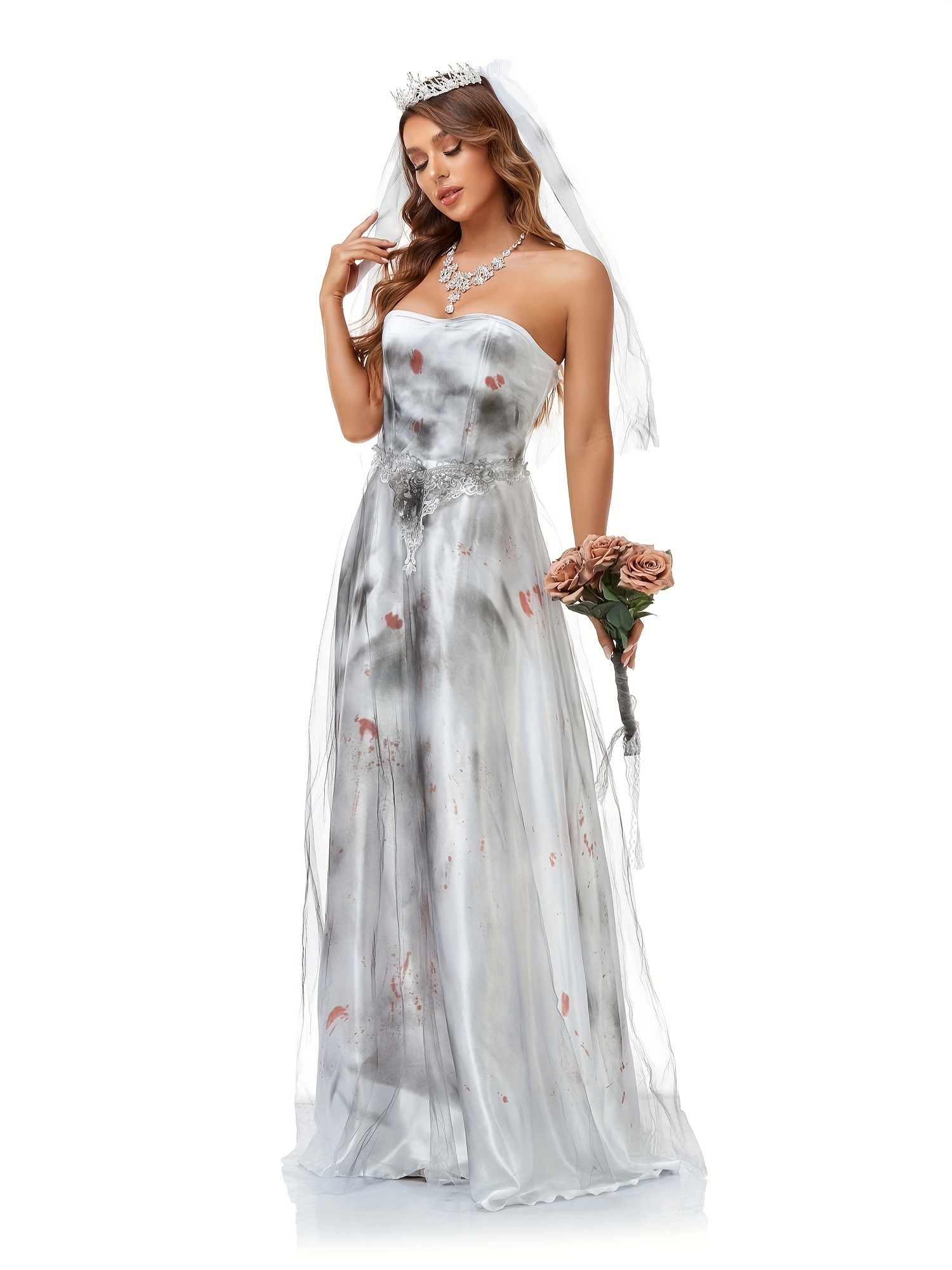 Acquista Nuova personalità Halloween Vampiro adulto Cosplay Fiore  Matrimonio Rosa Fantasma Sposa Costume da cross-dressing