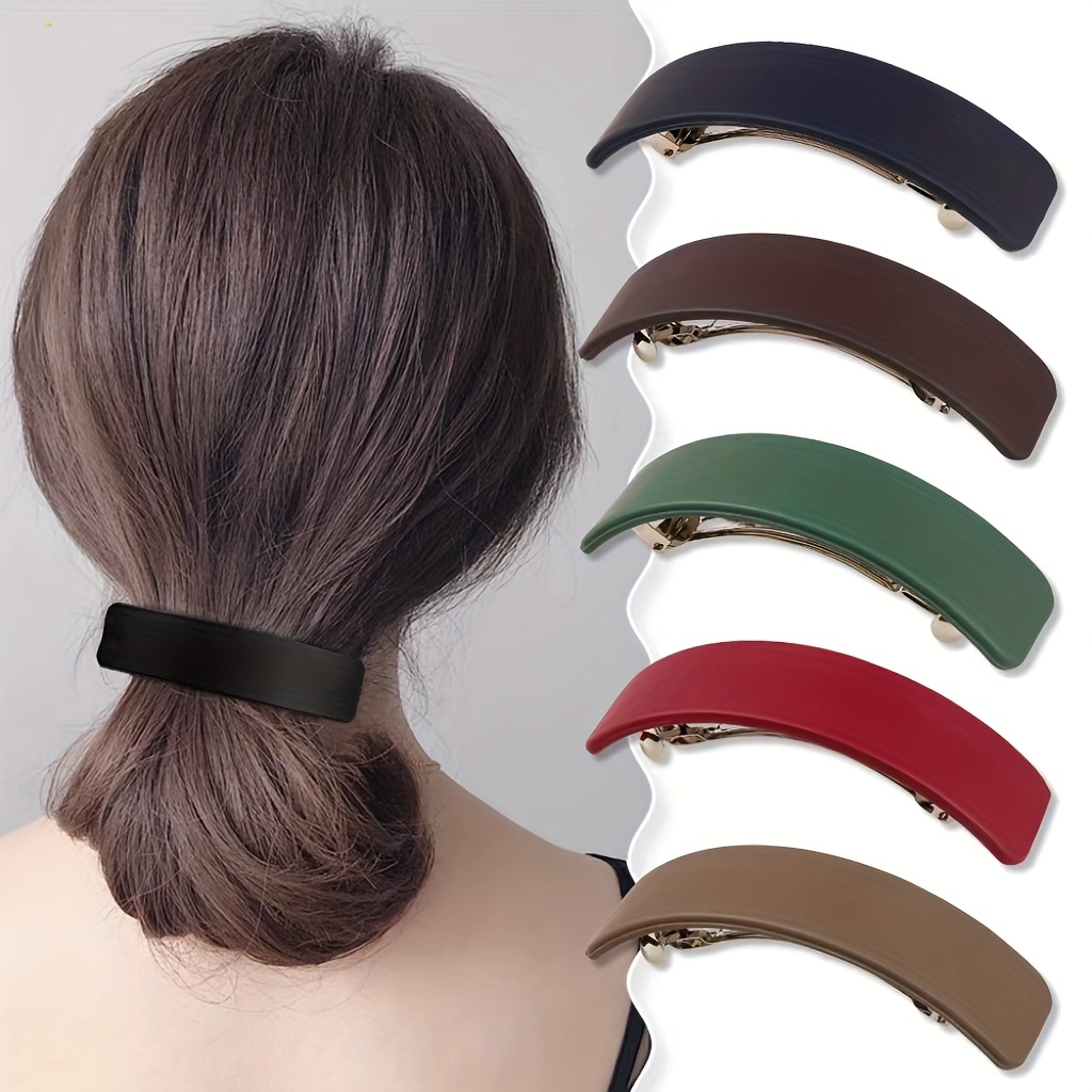 Hollow Ellipse Barrette Simple Style Hair Clip For Ponytail - Temu