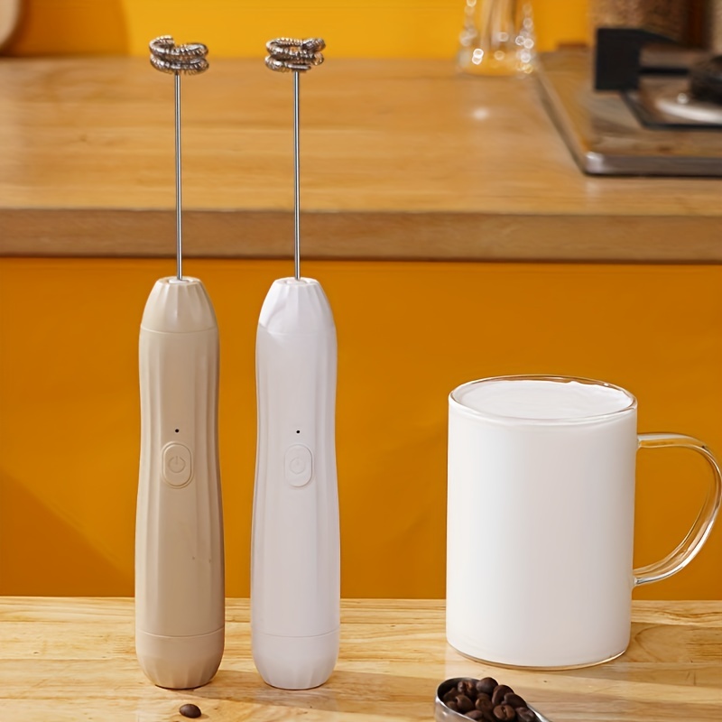 Electric Milk Frother Handheld with Wall Mount Charger Stainless Steel  Stand Rechargeable Foam Maker, Electric Portable Whisk Drink Mixer Mini  Foamer