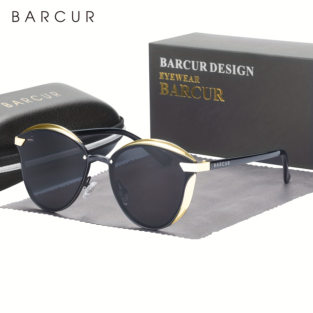 

Barcur Luxury Polarized Women Round Cat Eye Uv400 Shades Ladies Lunette De Soleil Femme (with Case) With Gifts Box Mother's Day/give Gifts
