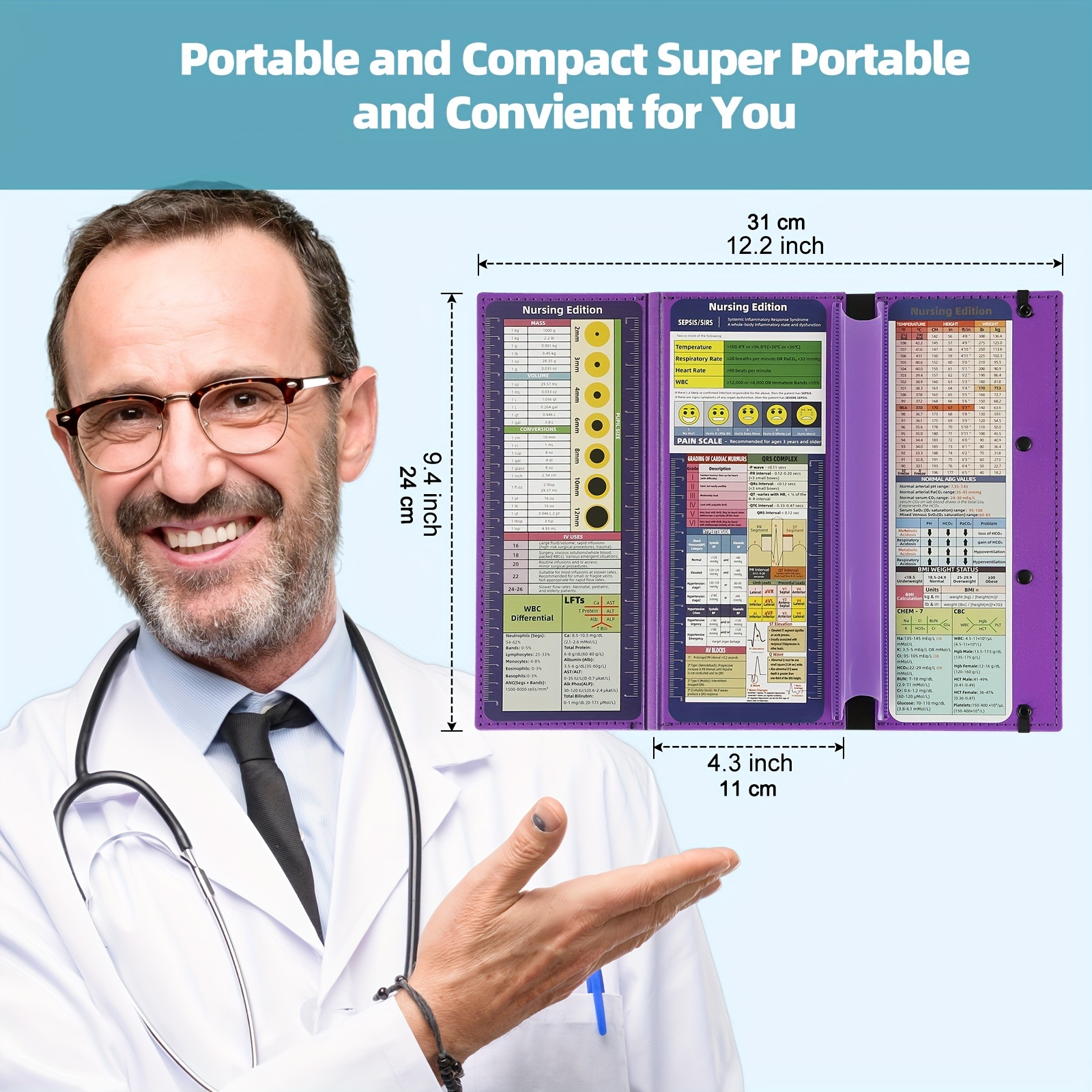 Nursing Writing Pad Foldable Nursing Writing Pad 3 Layers Foldable