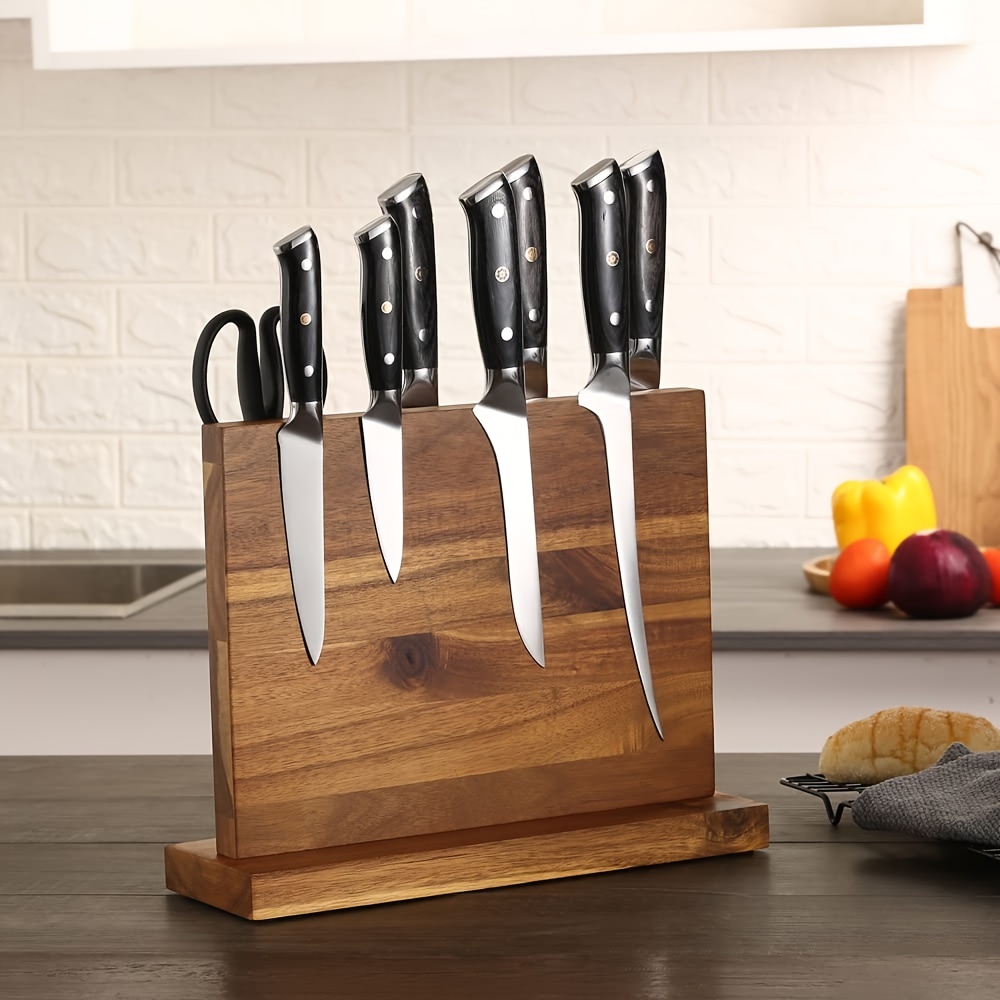 Porte-couteau de cuisine, support de couteau en bois, support de