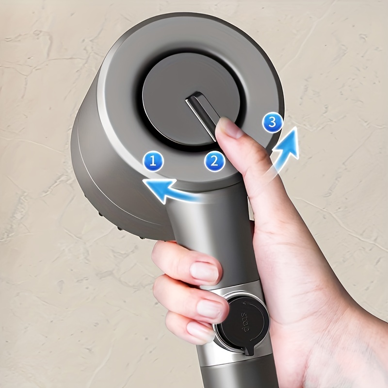 high pressure handheld shower   with massage spray sleek black abs material fit   pressure filtered   for luxurious shower experience shower head and hose set details 3