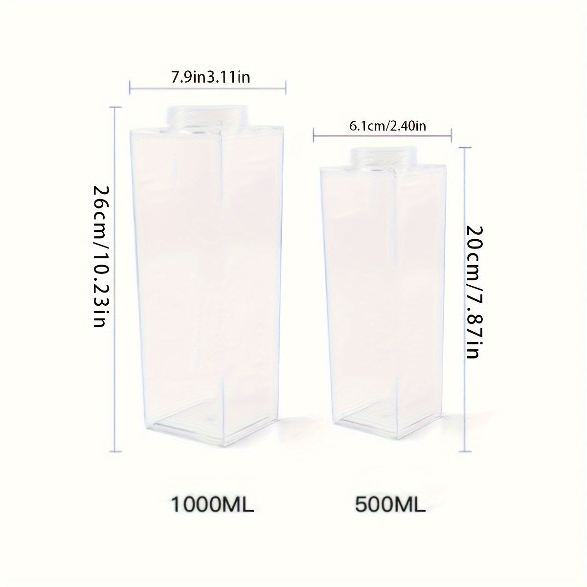 Bouteille d'eau en plastique Transparent de 500ml,Carton de lait