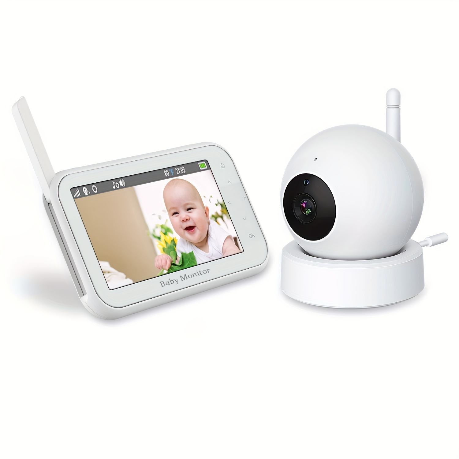 Baby Monitor with Camera and Audio, No WiFi with 720P HD Display Night