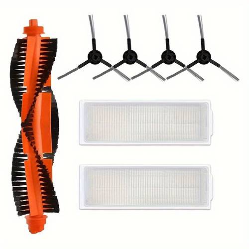 imagen del artículo 7 piezas de accesorios para aspiradora xiaomi robot 2s/mop p/ /xmstjqr2s/stytj02ym, 1 cepillo principal, 4 cepillos , 2 filtros eficiencia