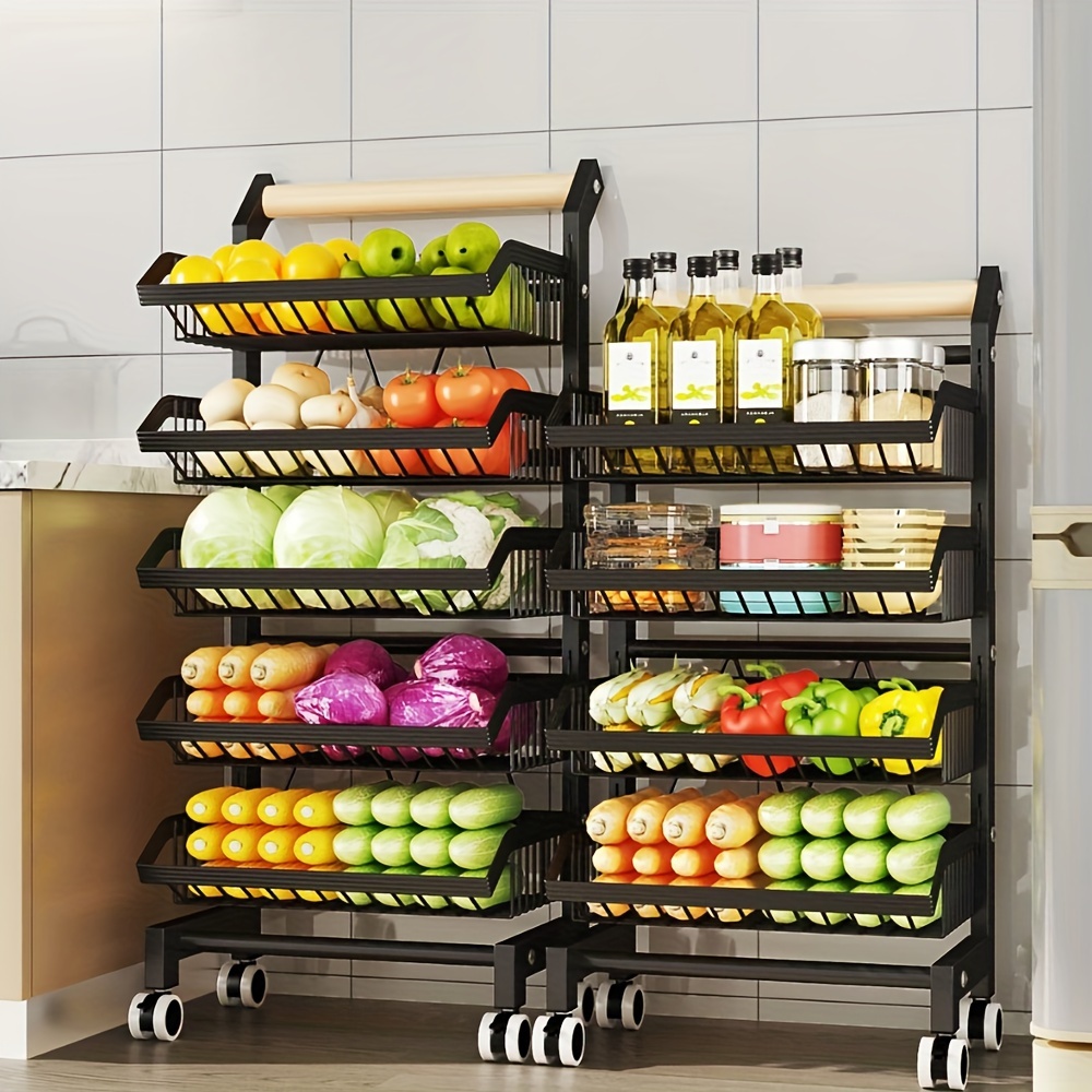 Acheter Chariot de cuisine mobile, support de rangement rotatif pour  légumes et Fruits