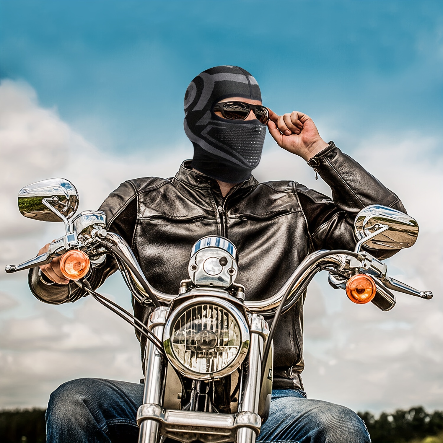 Breathable Balaclava Motorcycle Full Face Mask Motorbike Cycling Bike Mask  Motocross Helmet Hood Moto Riding Neck Face Mask