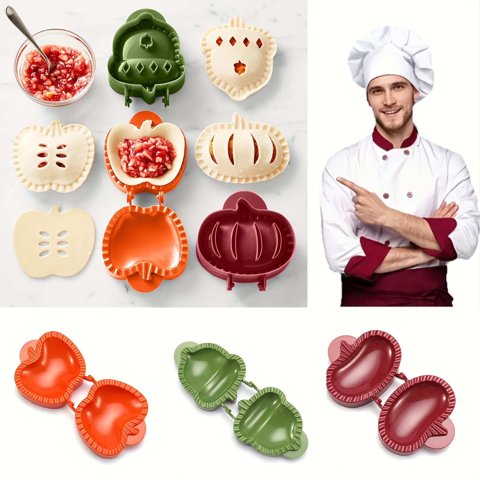 Mini Hand Pie Molds Set Pocket Pie Mould Dough Press Mold Tools Christmas  Halloween Baking Supplies Hand Autumn Pastry Maker