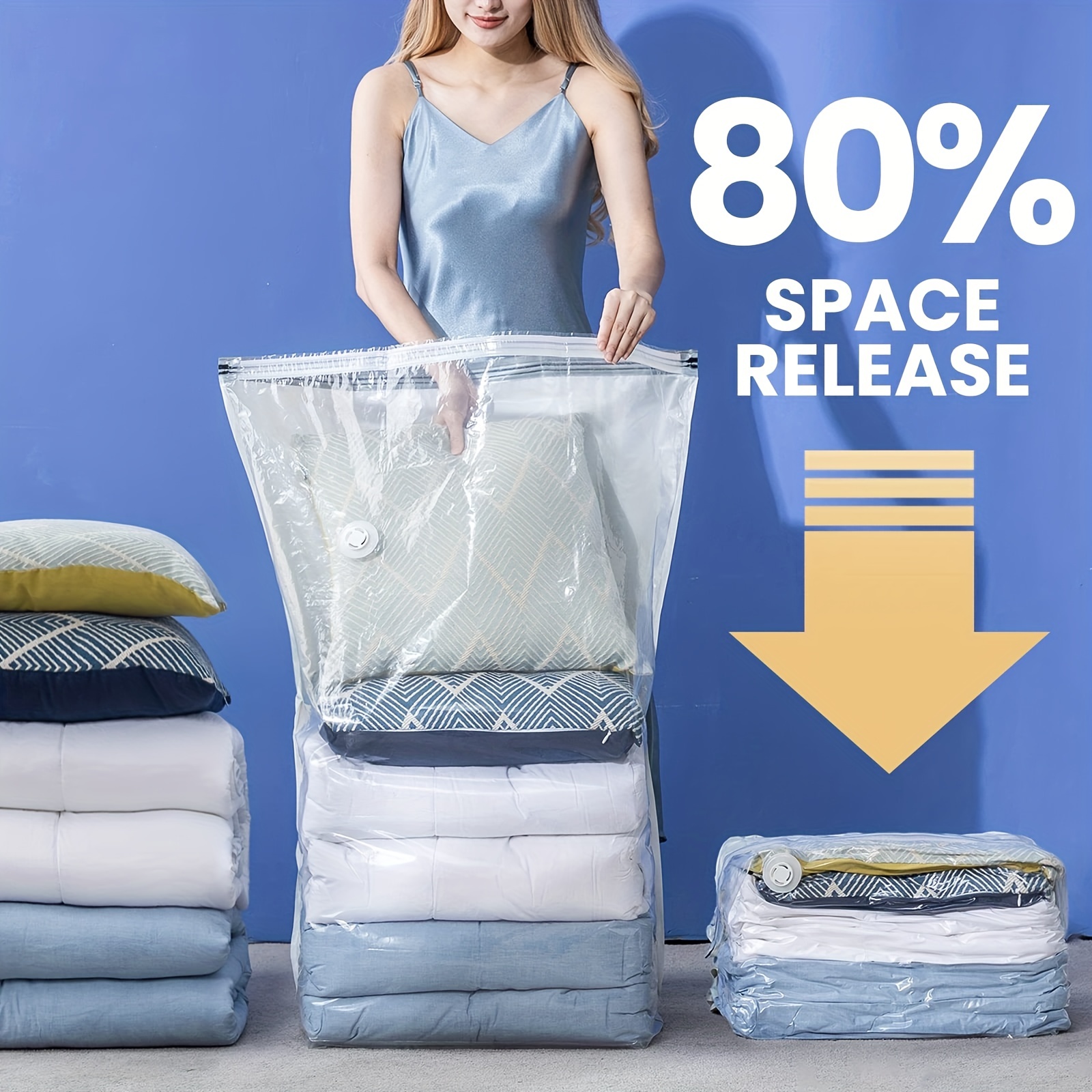 Maximize Your Closet Space With Space Saver Vacuum Storage Bags Jumbo Cube!  - Temu