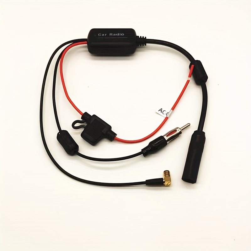 Dioche Amplificateur de signal d'antenne radio Amplificateur de Signal  d'Antenne d'Autoradio Ampli de Signal FM moto antenne
