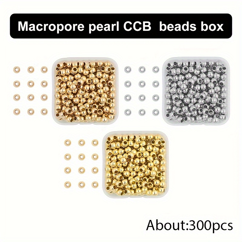 Ccb Plastic Round Seed Loose Spacer Large Hole Beads For Jewelry Making Diy  Bracelet Necklace Handicrafts Small Business Supplies - Temu