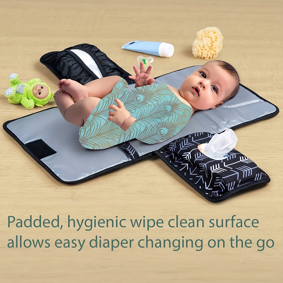 2 paquetes de cambiador portátil, impermeable, cambiador de pañales para  bebés, colchoneta plegable absorbente para el hogar y el aire libre  (amarillo
