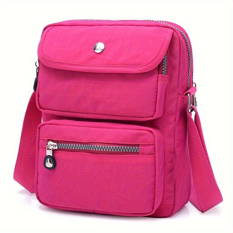 

Mini Nylon Crossbody Bag, Multi Pockets Square Bag, Casual Shoulder Bag For Travel, Daily Use