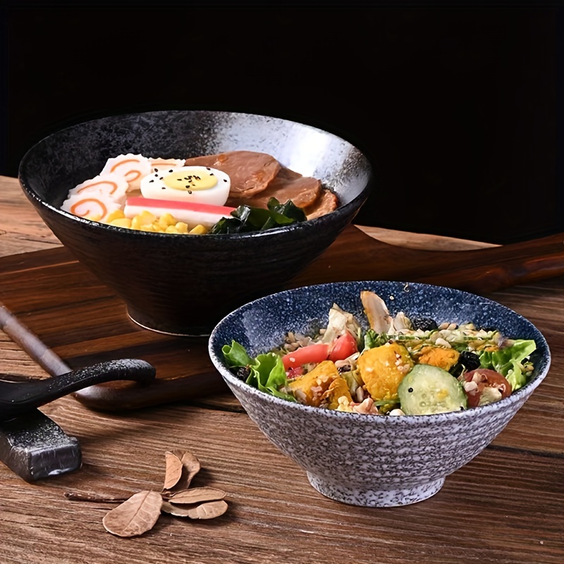Set di 6 Ciotole per Ramen in Ceramica Giapponese 2 Ciotole per Noodles con  Cucchiaio di Legno e Bacchette per zuppe di Cibo Asiatico Noodles 28 oz :  : Casa e cucina