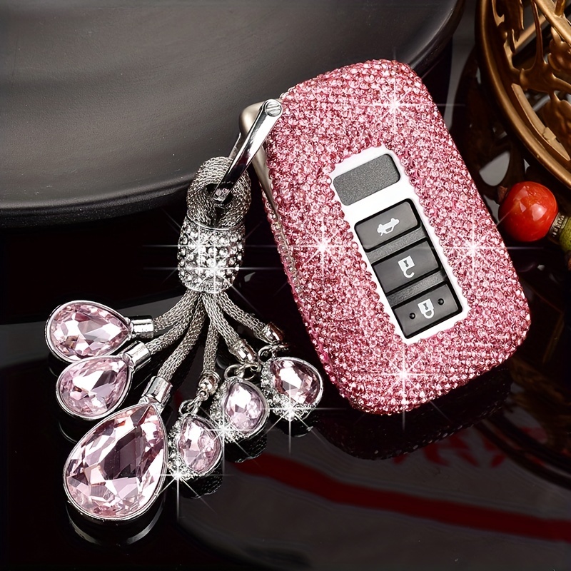 Fashion Luxury Sparkling Rhinestone For Car Key Fob Cover - Temu