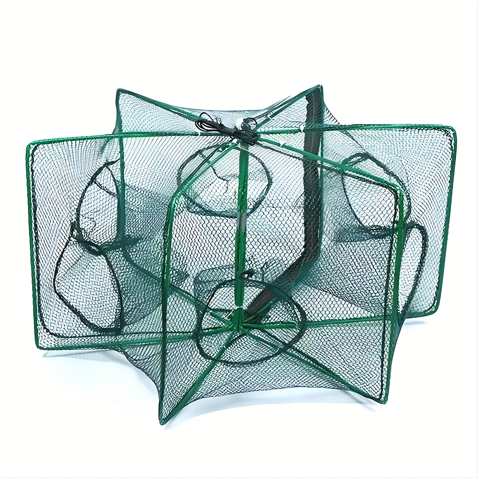 Foldable Hexagon Fishing Bait Trap with 6 Holes - Catch More Fish, Minnows,  Crabs, Crawdads, and Shrimp with Ease - Collapsible and Convenient Fishing
