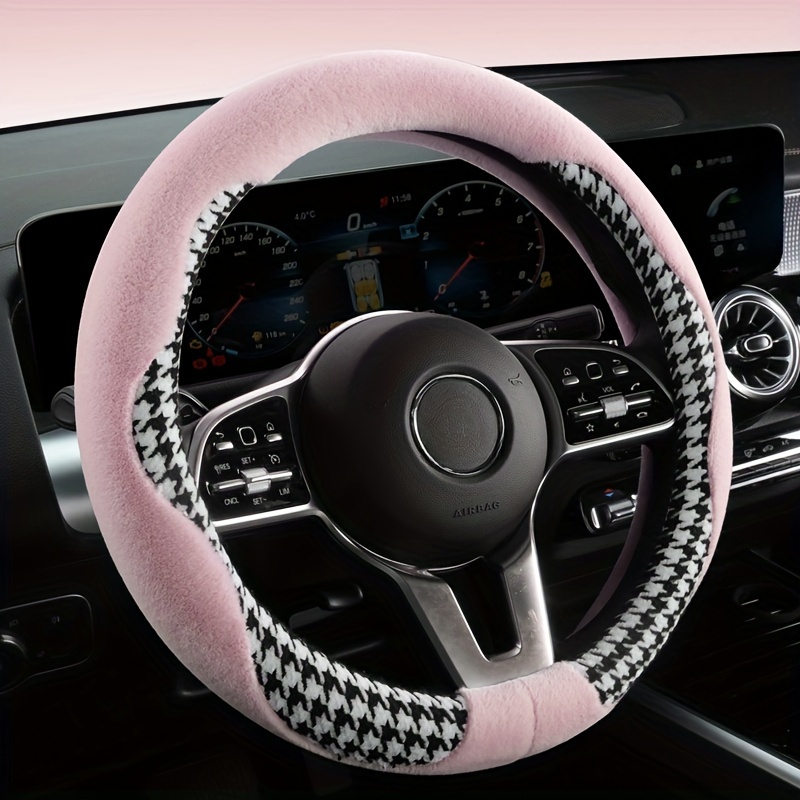 Hot Plush Car Steering Wheel Cover For Women Girls 15 Inch