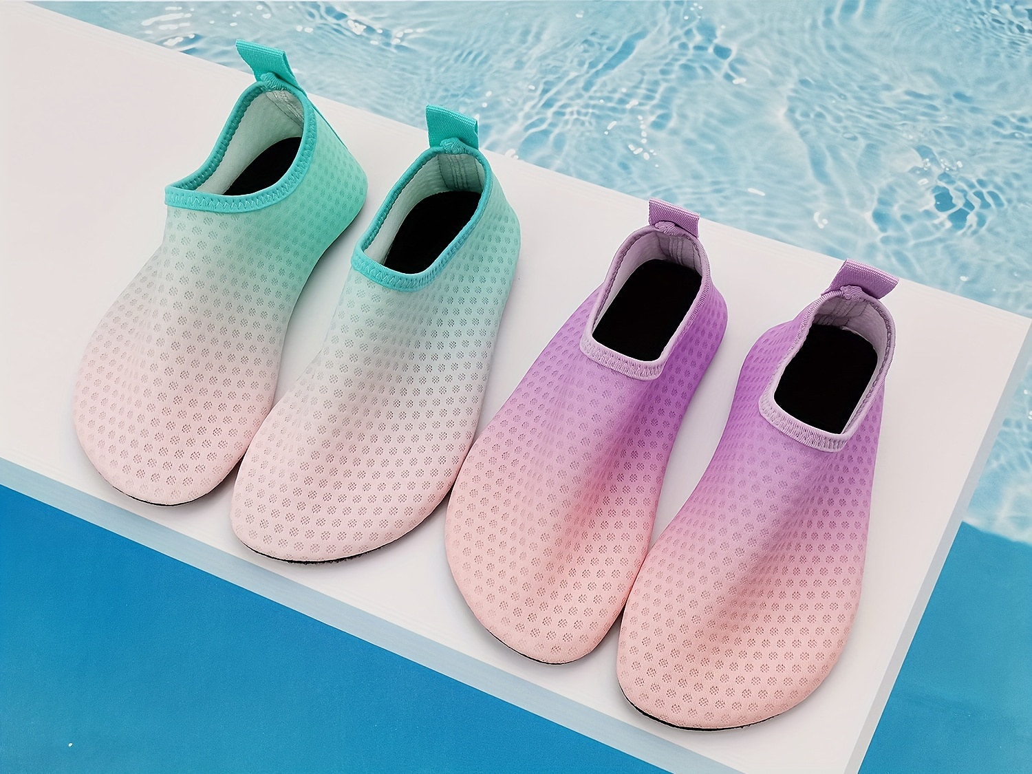 Cute Cartoon Barefoot Slip On Slippers, Lightweight Non Slip Quick Drying House Shoes For Girls, Swimming Walking Yoga, All Seasons