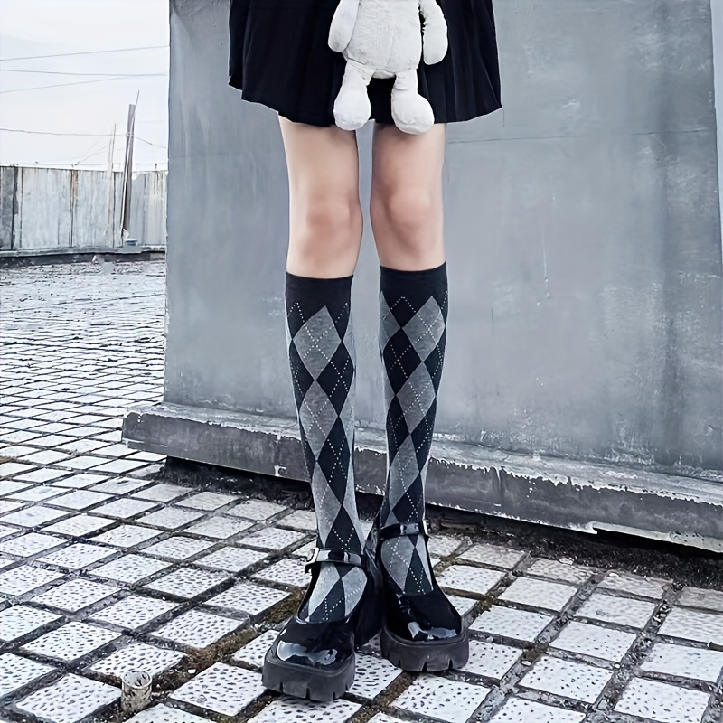 A Pair Girl's Lingerie Calf Knee High Socks Preppy Dress - Temu