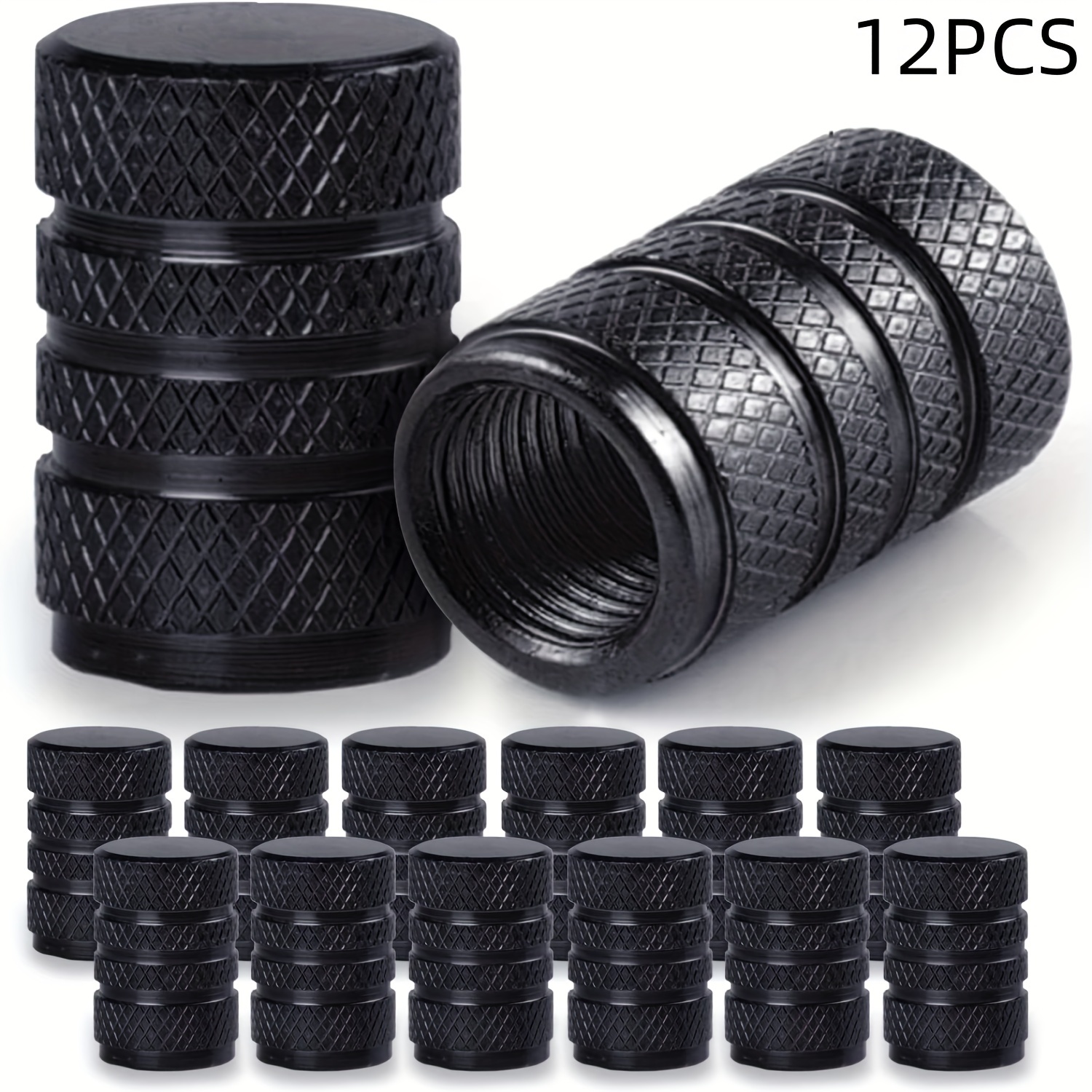 Unique Bargains 20pcs Black Plastic Tire Air Valve Stem Caps Tyre