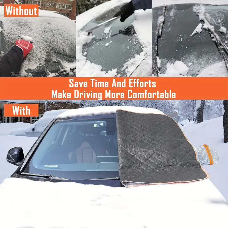 Car Windshield Snow Cover For Ice Frost, Winter Windscreen Cover With 9  Magnetic Edges, Thickness Protector With Side Mirrors For Cars SUVs And  Trucks