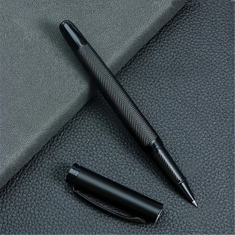 Matte Black Metal Rollerball Pen For Student Stationery Supplies Ballpoint Pen