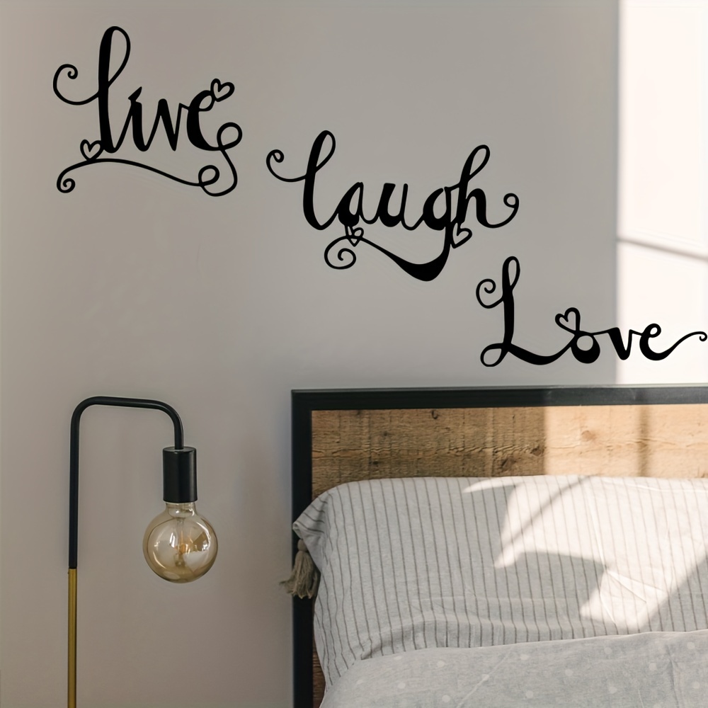 1pc Live Love Laugh Decorazione Da Parete, Parole In Metallo Segni  Artistici, Appeso A Parete Decorazione Da Parete In Metallo Nero Per  Interni