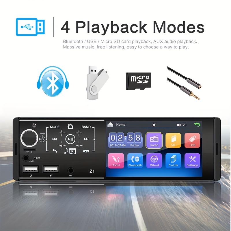 1 Din 5.1'' Pantalla Táctil Hd Reproductor Coche Mp5 - Temu Chile