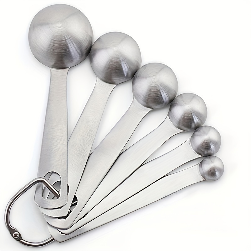 6pcs Stainless Steel Measuring Spoon Metal Spoon Coffee Measuring