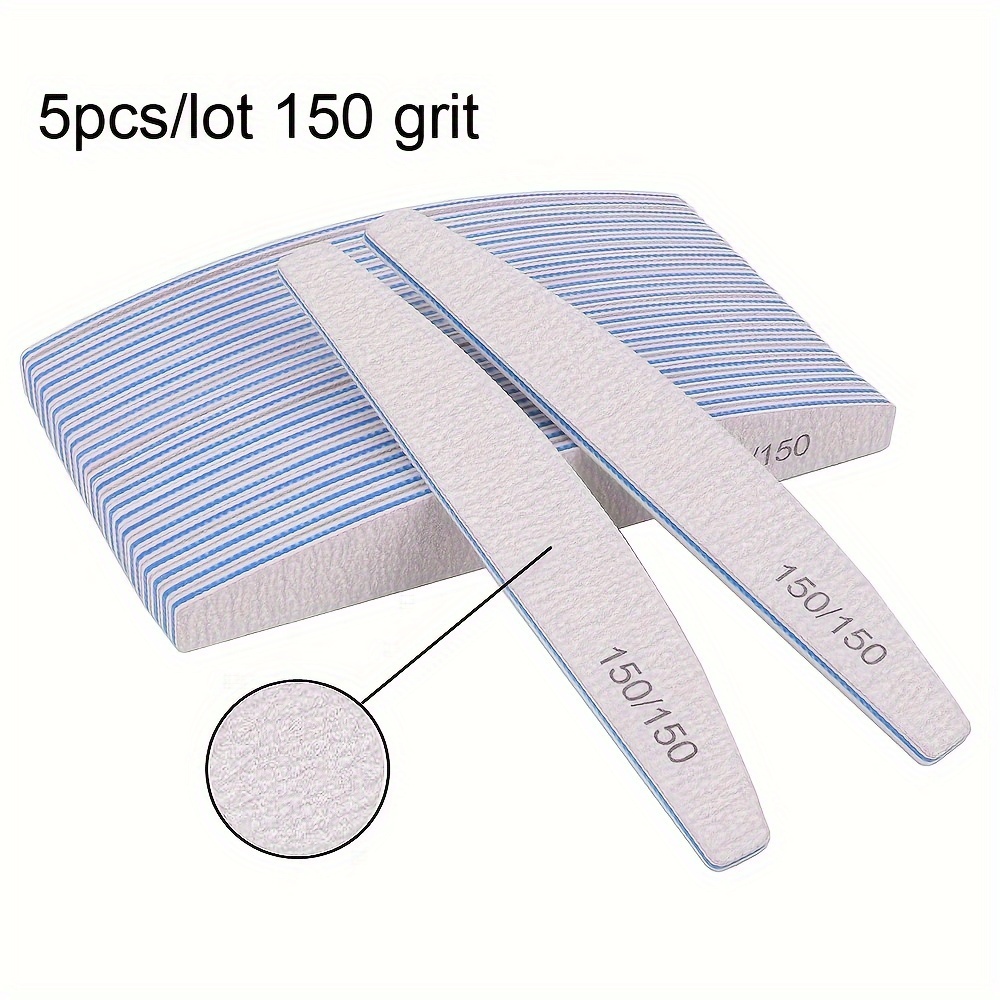 3/5pcs/lot Professional Manicure Set 80/100/150/180/240 Grit Gel Polishing Nail Files Grinding Buffer Nails Trimming Tools,random Color