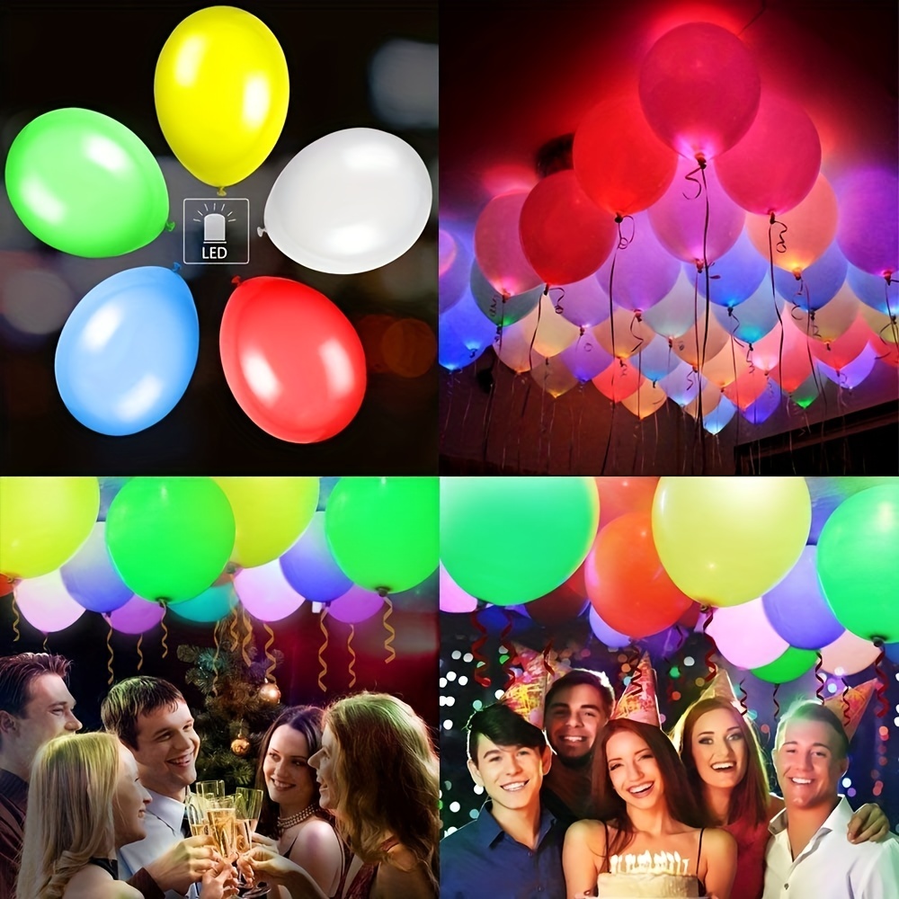 6 Packs LED Light Up BoBo Balloons with Stick,3 Levels Flashing