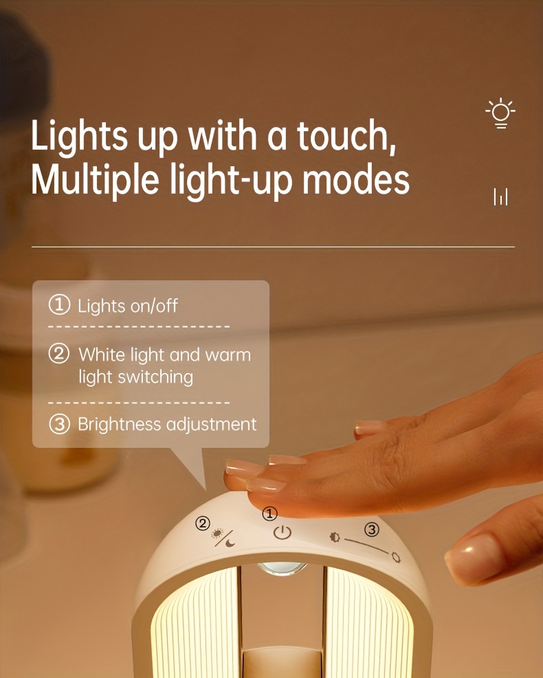 Uadme Veilleuse LED - Jolie veilleuse de Chargement USB à Commande Tactile  exquise avec Support pour téléphone Portable(Blanche) : :  Luminaires et Éclairage