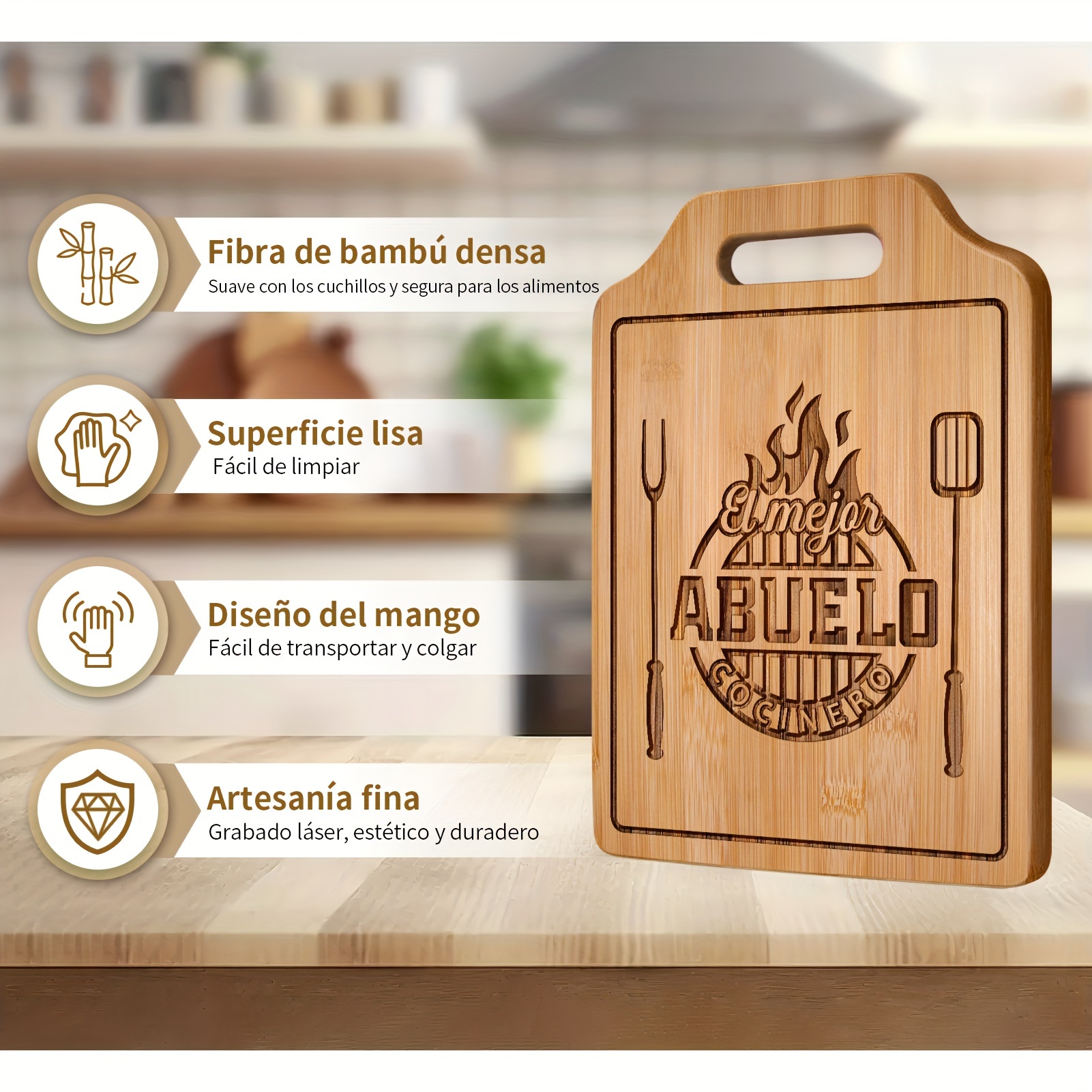 Chopping Board Bamboo Cutting Board Engraving Cutting Board - Temu ...