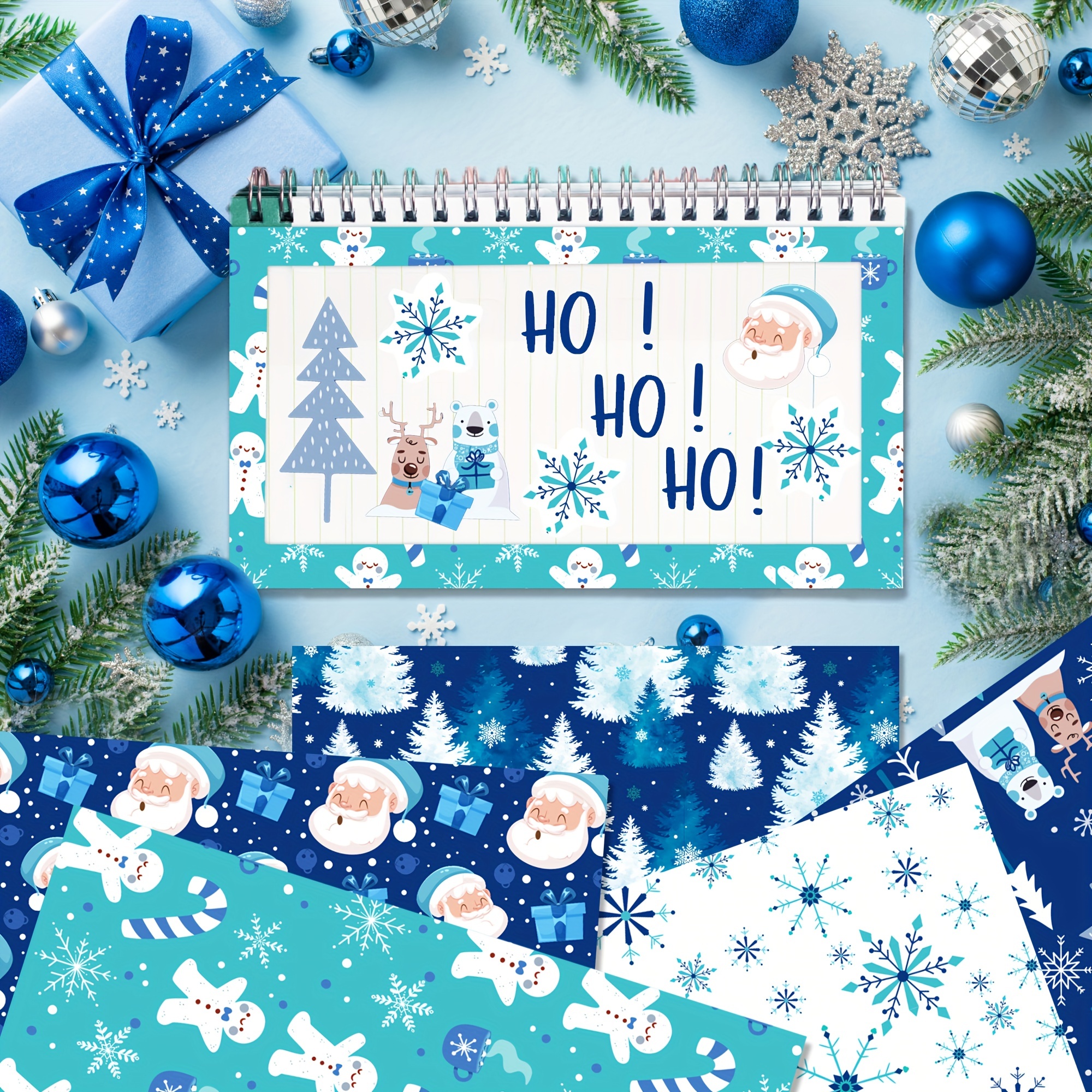Christmas Watercolor #2 - twelve double-sided scrapbook papers