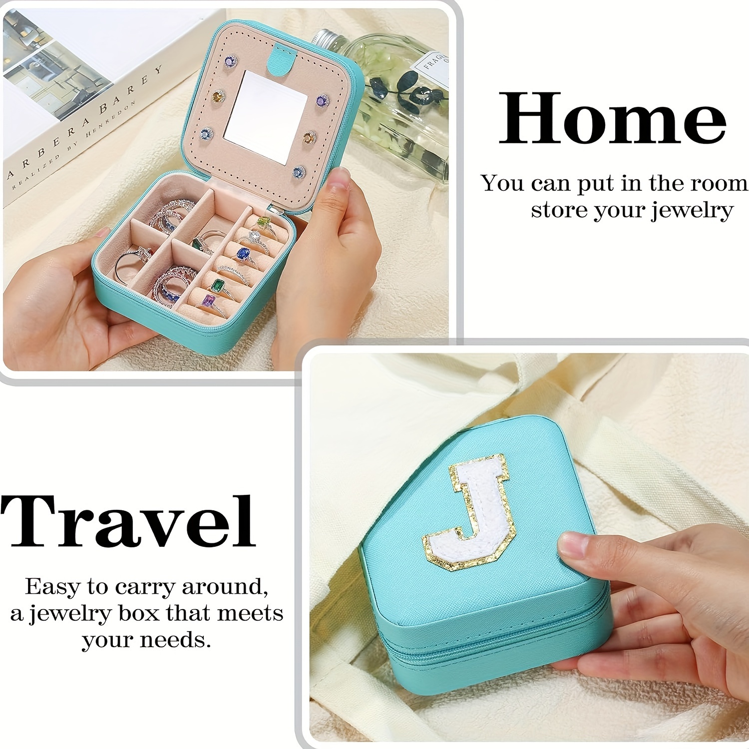 Simple Mini Soldi Color Jewelry Box Lightweight Travel Rings - Temu