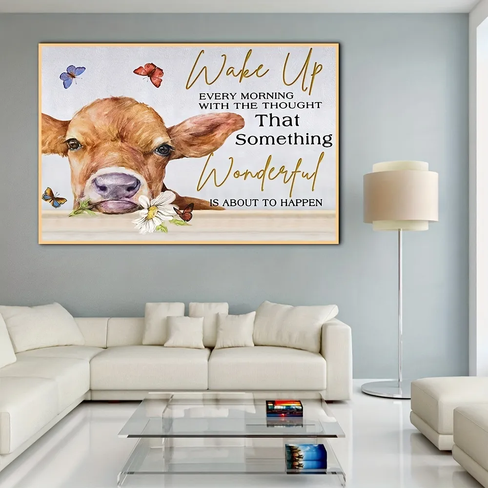 Canvas Painting, Creative Abstract Wall Art, Cow Inspirational Poster, Canvas  Print Oil Painting, Modern Home, Ideal Gift For Living Room, Kitchen, Decor  Wall Art Wall Decor, Home Decor, Wall Art, Room Decor,