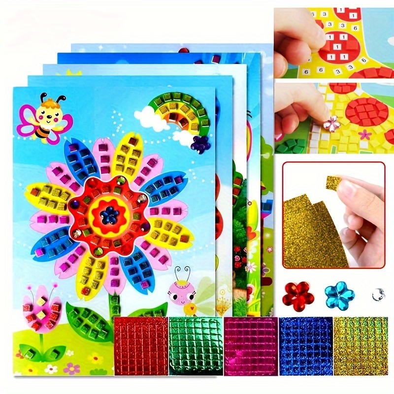 DIY Diamond Crystal Painting Stickers: Mosaic Art Kit for Kids -  Educational Cartoon Puzzle Art