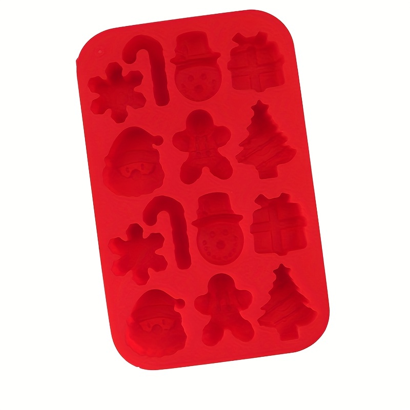 Holiday Theme Ice Cube Tray Candy Cane Gingerbread Men Christmas Party  Novelty Silicone Jello Chocolate Mold 