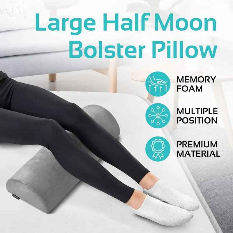 Half Moon Bolster Pillow For Legs Knees Lower Back And Head - Temu