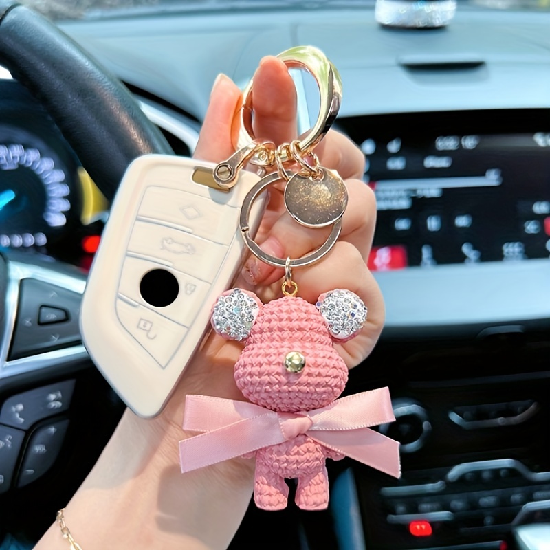 Bear Resin Key Chain Women's Exquisite Bag Accessories Trend Car