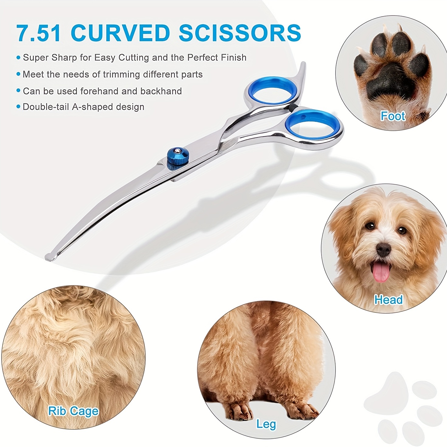 

Premium Pet Grooming Scissors Set - Safety Round Tip, Stainless Steel Shears For Dogs & Cats