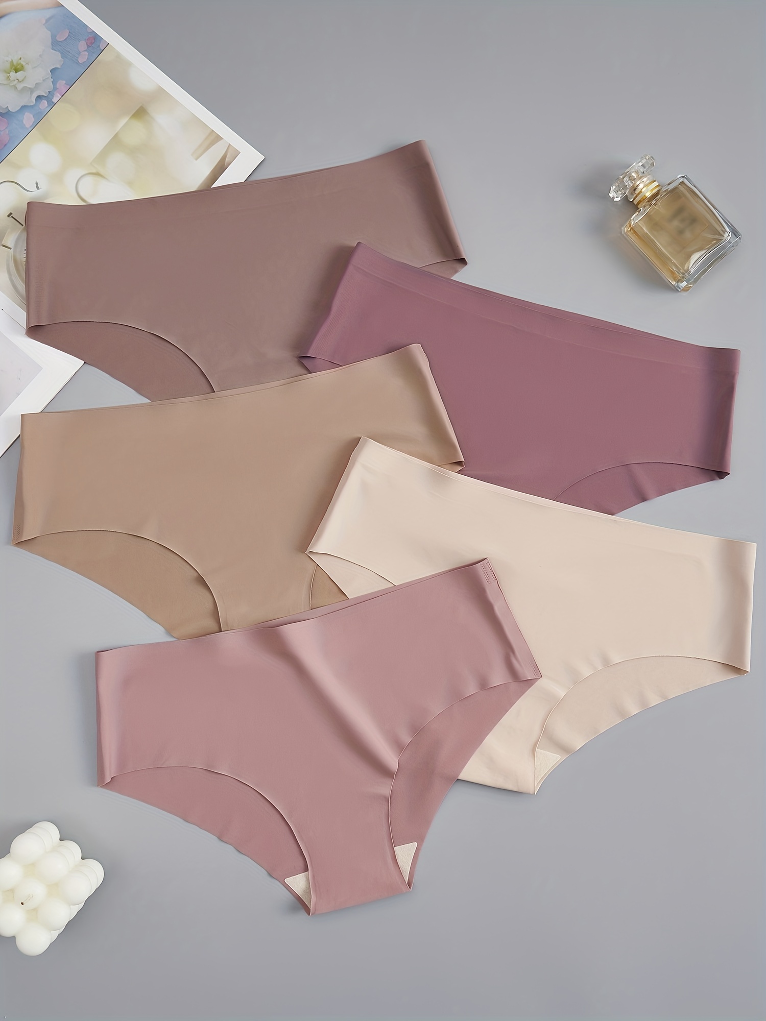 Simple Nude Color Seamless Panties Low Cut Natural Skin - Temu