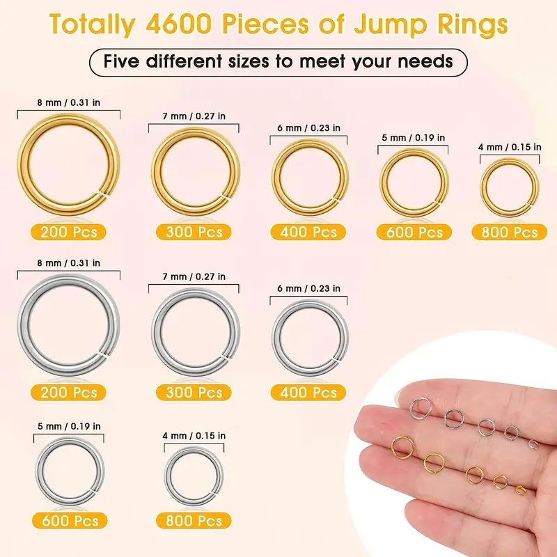 Silver And Golden Jump Rings With Open/close Tools For - Temu
