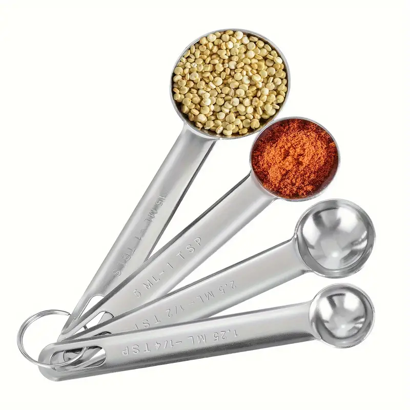 Measuring Spoons, Measuring Spoon Set, Stainless Steel Liquids Measuring  Spoon - Temu
