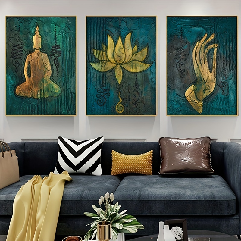 Thai Style Bergamot Lotus Flower Canvas Art Poster Zen - Temu