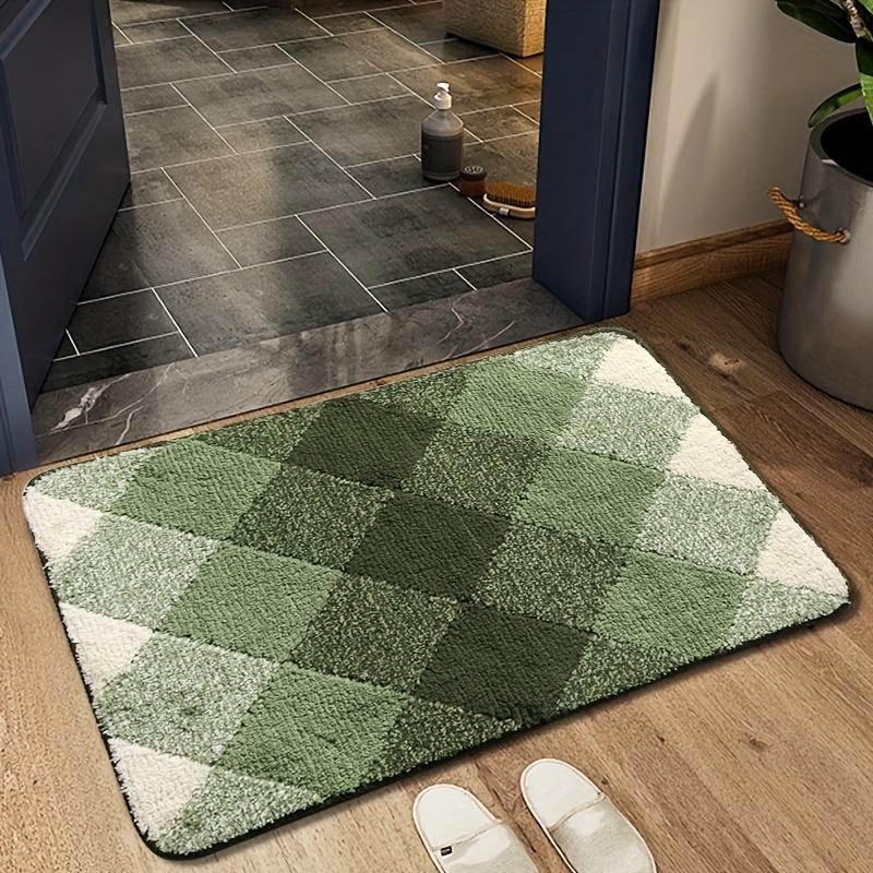 1pc Bathroom Water-absorbing Floor Mat, Toilet Entrance Waterproof Non-slip  Mat, Modern & Simple Rug