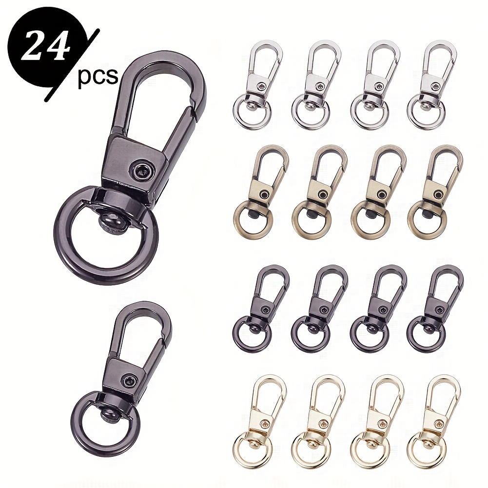 Temu 1 Set 20pcs Rainbow Swivel Clasps, 10pcs Metal Trigger Snap Hooks, Lanyard Keychain Hook with 10pcs Stainless Steel Flat Key Ring, for Purse Strap